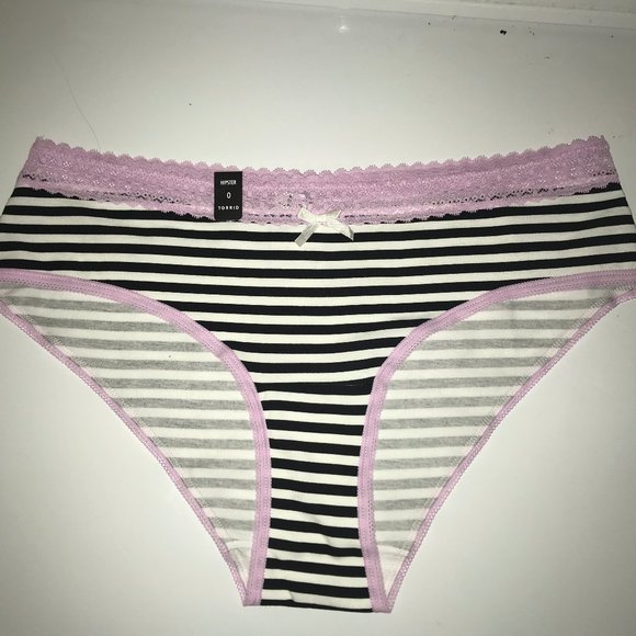 torrid Other - 3/$20***BLACK/WHITE STRIPED HIPSTER PANTIES--LACE